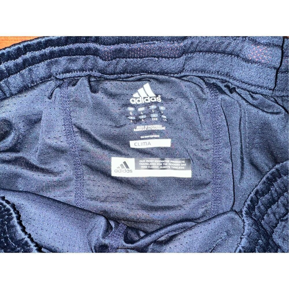 Adidas Men's Large Designed 2 Move Climacool 3-Stripes Shorts Orange/Navy Blue/B - Picture 6 of 9